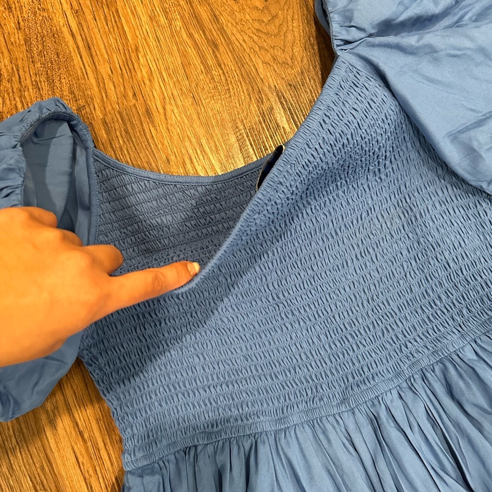 JessaKae Blue Puff Sleeve Dress - Picture 7 of 7